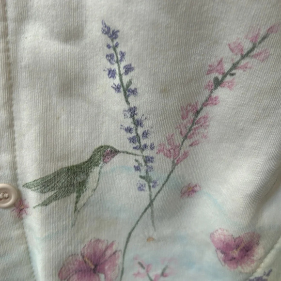 Vintage Artisans Screen Printing & Embroidery Floral Hummingbird Cardigan - Picture 4 of 14